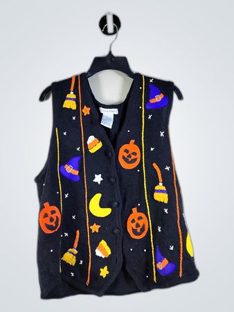 Victoria Jones Black Halloween Knit Waistcoat