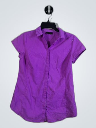 W by Worth Purple Short Sleeve Button-Up Shirt