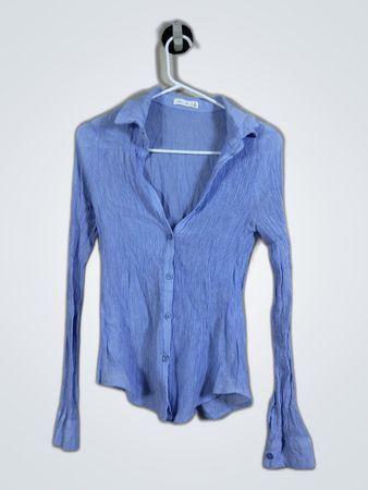 Maison Margiela Light Blue Crinkled Blouse