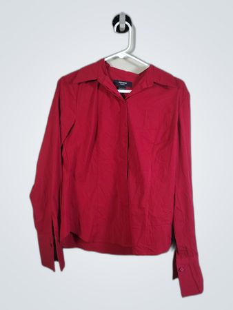 Express Red Long Sleeve Button-Up Shirt