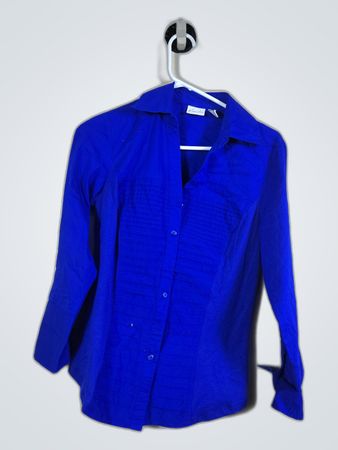 Laundry Blue Pleated Button-Up Shirt