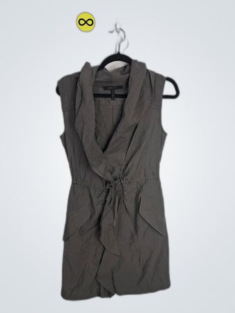 BCBG Max Azria Gray Sleeveless Draped Mini Dress