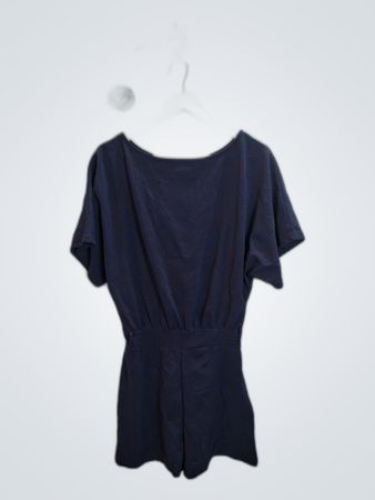 Navy Blue Short Sleeve Romper
