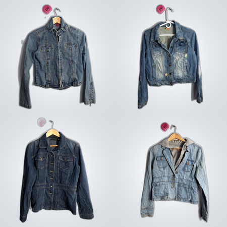 Y2k unique faded denim jackets