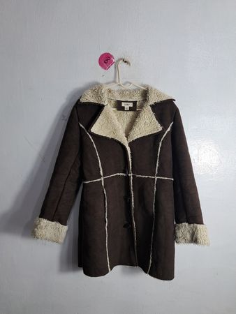 Brown Faux Fur Lined Coat