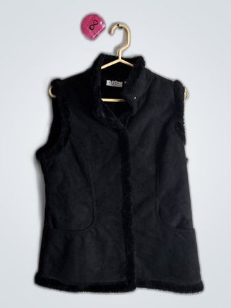 Black Fur-Lined Vest