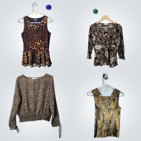Y2K Blouses Animal Print