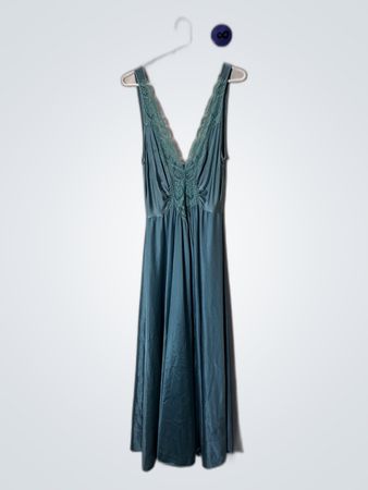 Teal Lace Trimmed Dress