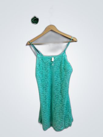 Victoria's Secret Teal Lace Slip Dress