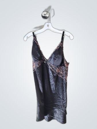 Black Lace Trim Satin Camisole