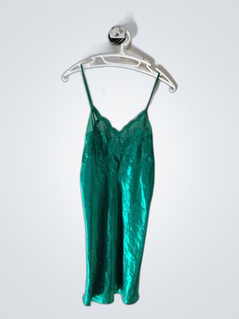 Victoria's Secret Green Satin Slip Dress