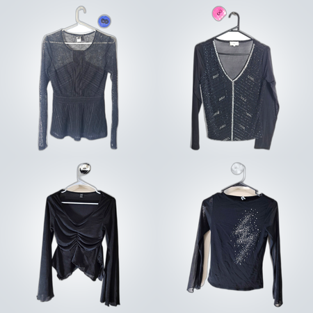 Y2K retro girl unique mesh tops