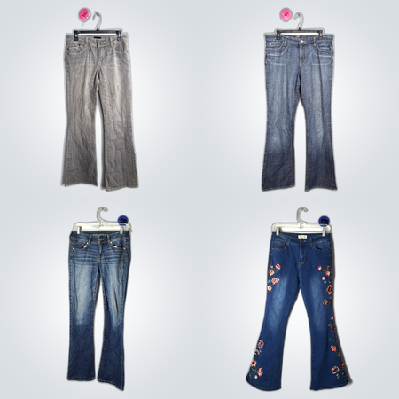 Calças flair de garota retro Y2K