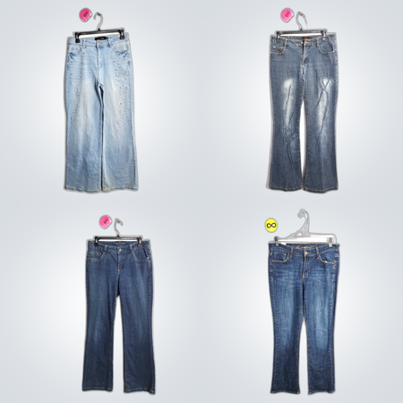 Jeans flare desbotados únicos Y2K