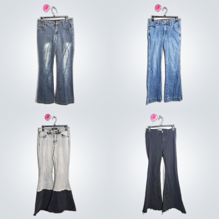 Y2K retro girl unique flared jeans