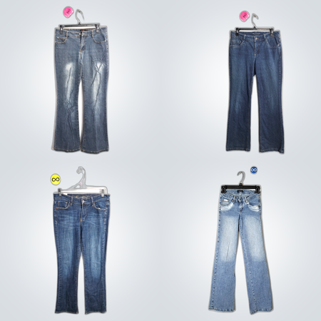 Jeans svasati sbiaditi unici Y2K