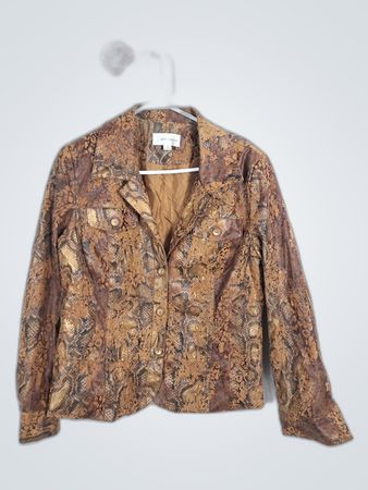 Brown Snakeskin Print Jacket