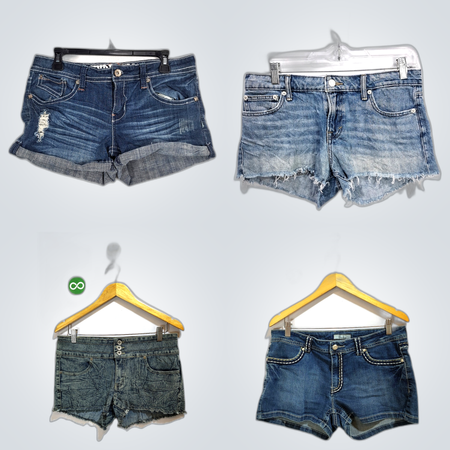 Y2K unique denim sexy shorts ft big star