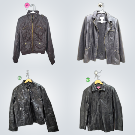 Veste en cuir unique au style rétro Y2K