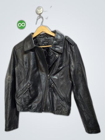 J. Peterman Black Leather Jacket