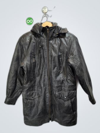 Fashion Elements Leather Hooded Jacket