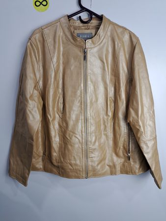 Jessica London Beige Leather Jacket