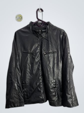 Carbon Black Leather Jacket