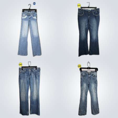 Y2K unique fade flared jeans