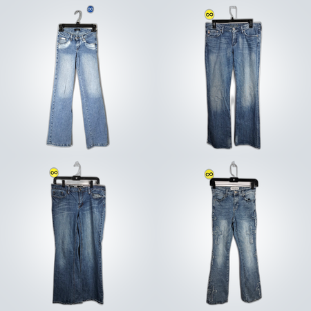 Y2K einzigartige Schlagjeans mit Abercrombie