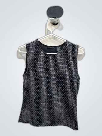 George Black Geometric Mesh Tank Top