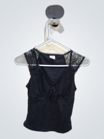 No Boundaries Black Lace Trim Camisole