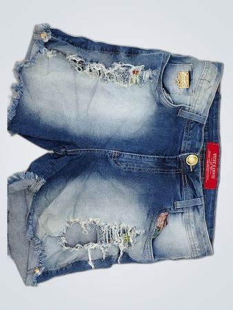 Ripped Denim Shorts