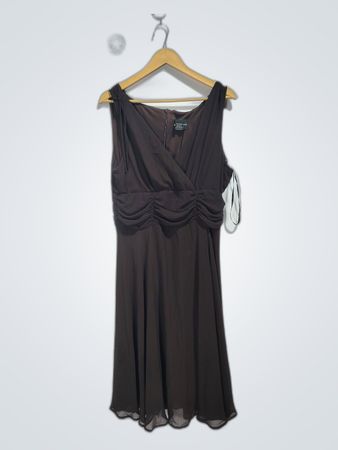 Knnected Sleeveless Ruched Polyester Midi Dress