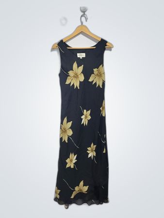 Studio I Black Floral Midi Dress