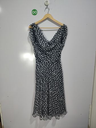 Black and White Polka Dot Midi Dress