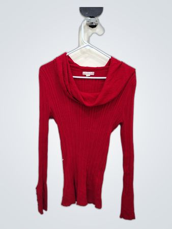 L.A. Fils Red Cowl Neck Knit Sweater