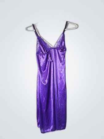 Purple Satin Slip Dress