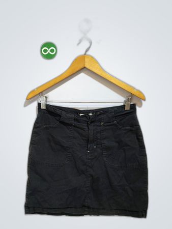 Lee Black Cotton Mini Skirt