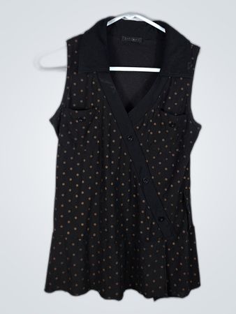 Sleeveless Polka Dot Blouse