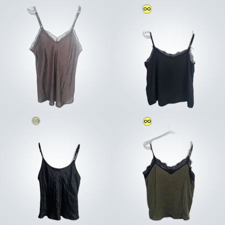 Black Lace Trim Camisoles