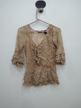 BCBG Lace Ruffle Blouse
