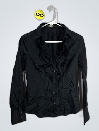 Black Ruffle Blouse