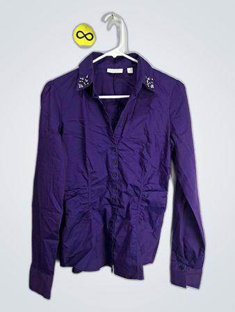 Unbranded Purple Embellished Collar Blouse