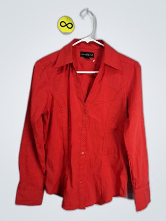 International INC Red Button-Up Shirt