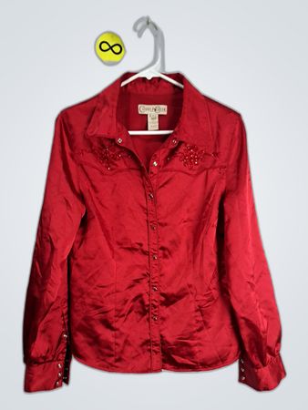 Red Embroidered Blouse