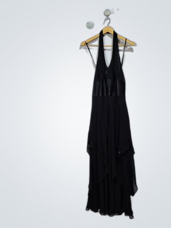 Nine West Black Halter Maxi Dress