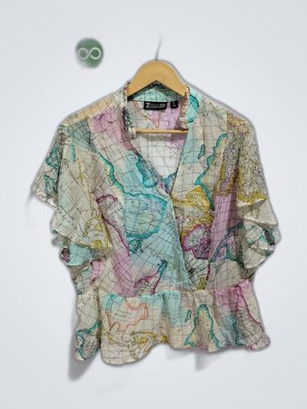 7th Avenue Design Studio Printed Wrap Blouse