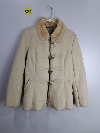 Ann Taylor Beige Fur Collar Coat