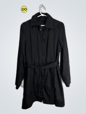 Eddie Bauer Black Nylon Trench Coat