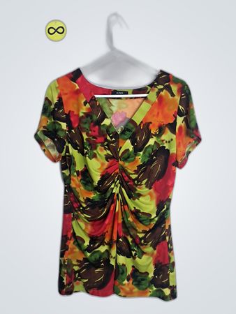 Alfani Printed V-Neck Blouse